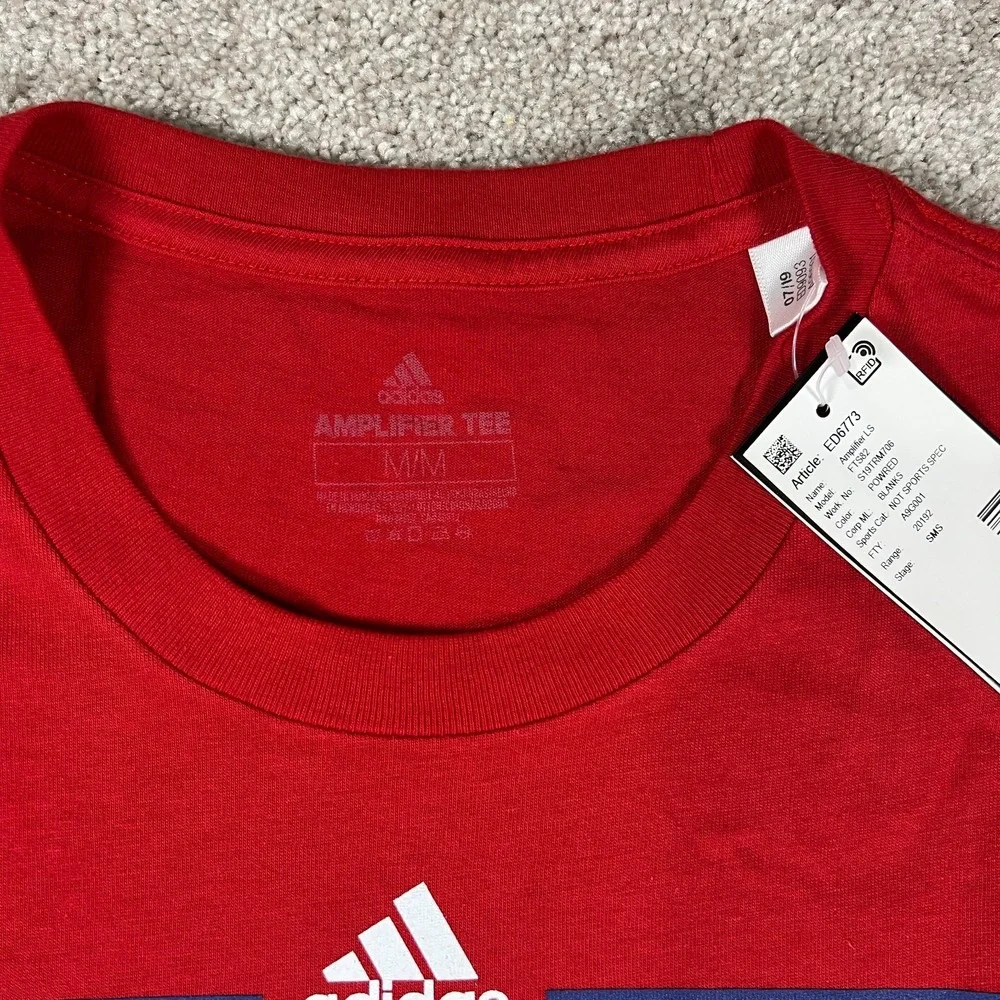 Adidas Mens Medium Red NHL Montreal Canadiens Long Sleeve Amplifier‎ T-Shirt NWT